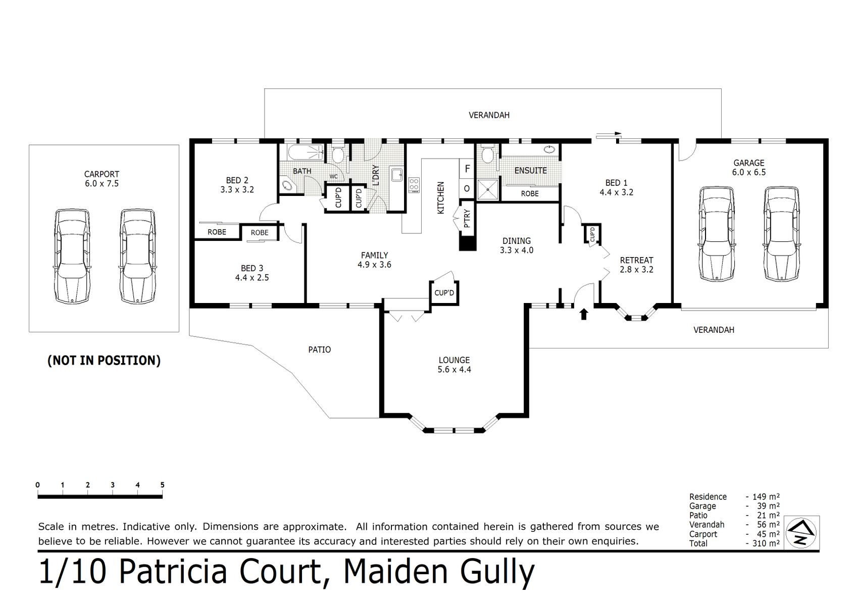 Floor Plan   1 10 Patricia Court, Maiden Gully