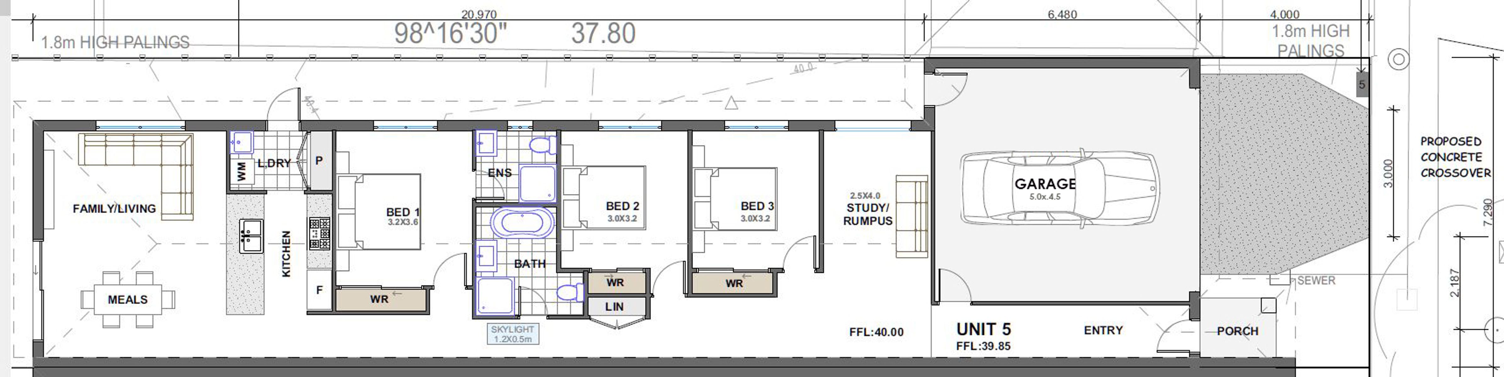 Floor Plan unit 5 single garage