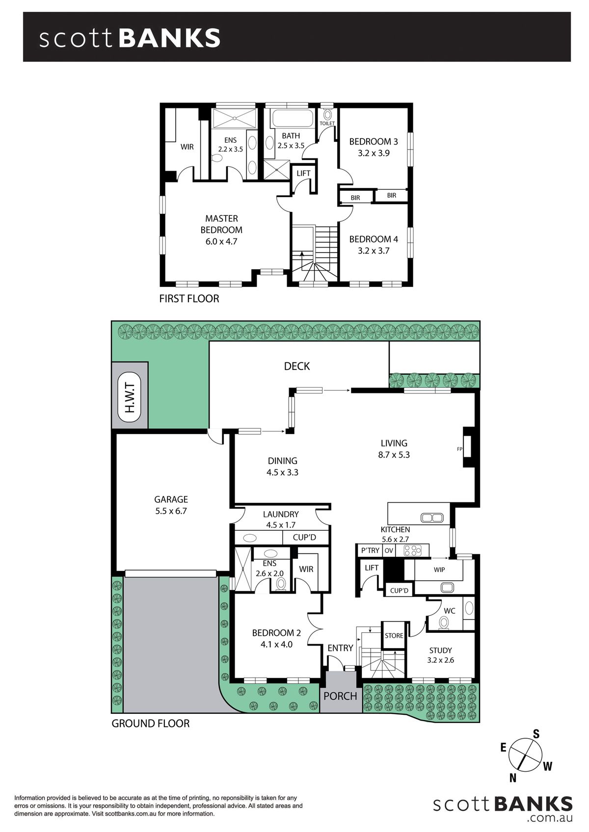 Floor & site plan for 2 227 Orrong Rd FINAL 5080