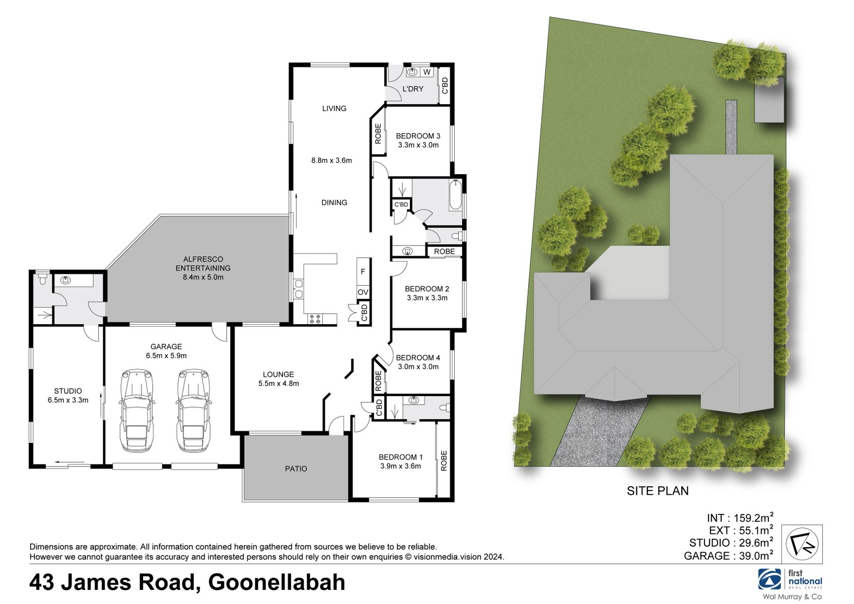 Wal Murray Lismore   43 James Road, Goonellabah floor & site plan 01 01