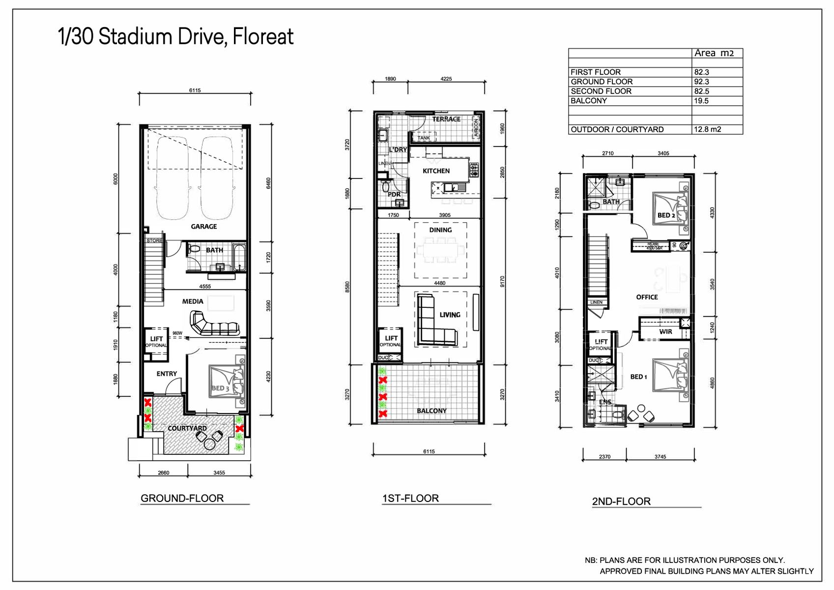 Floorplan with address and no total sqm