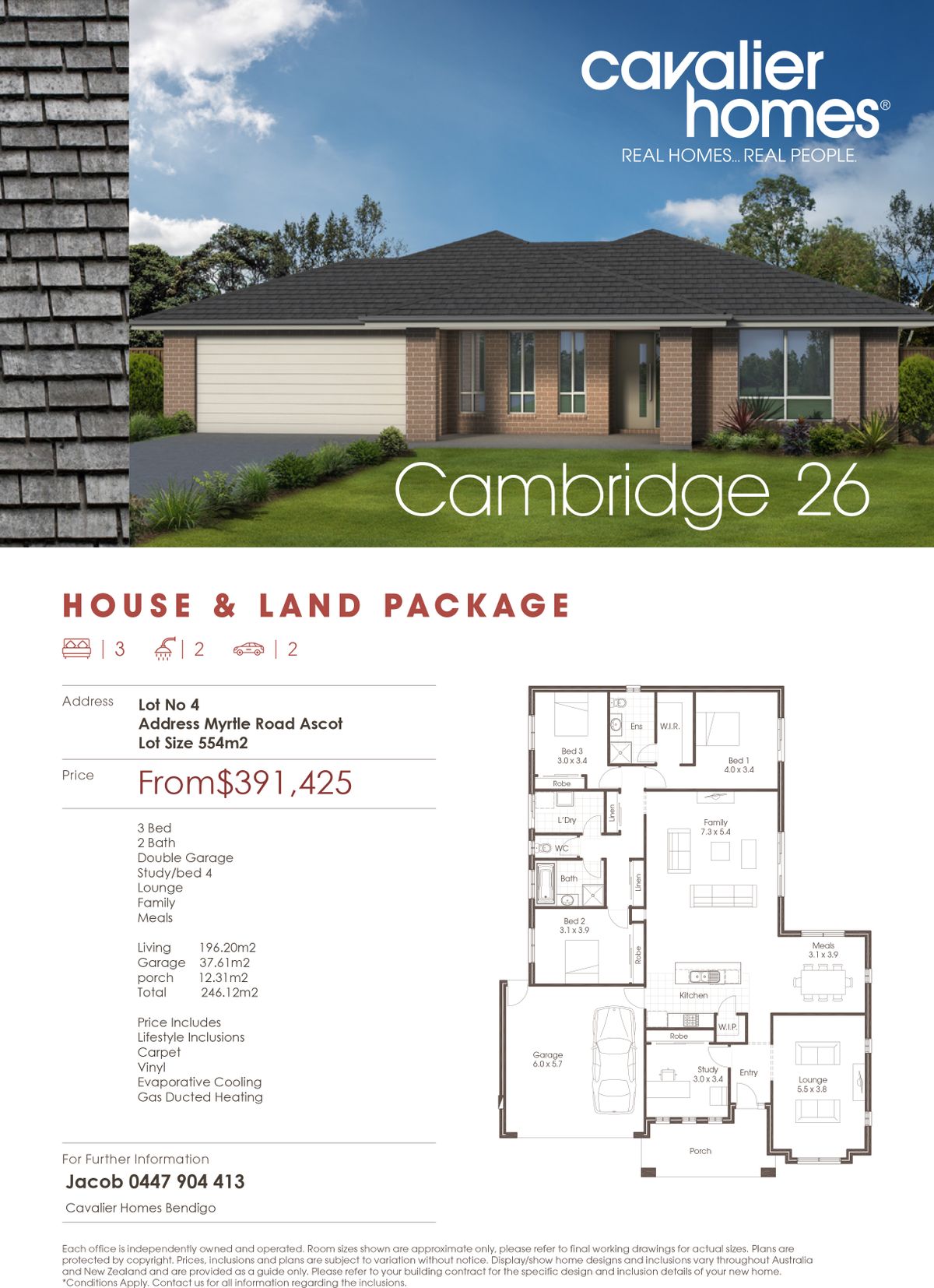 CAVALIER CAMBRIDGE Cambridge 26 House Land   Form
