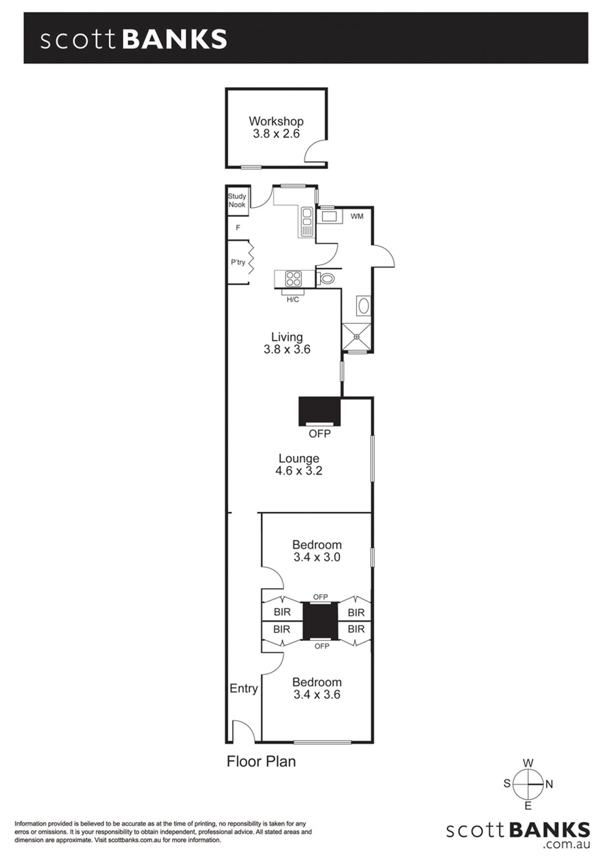 LoRes Floorplan 9 Primrose Street Windsor with measurements