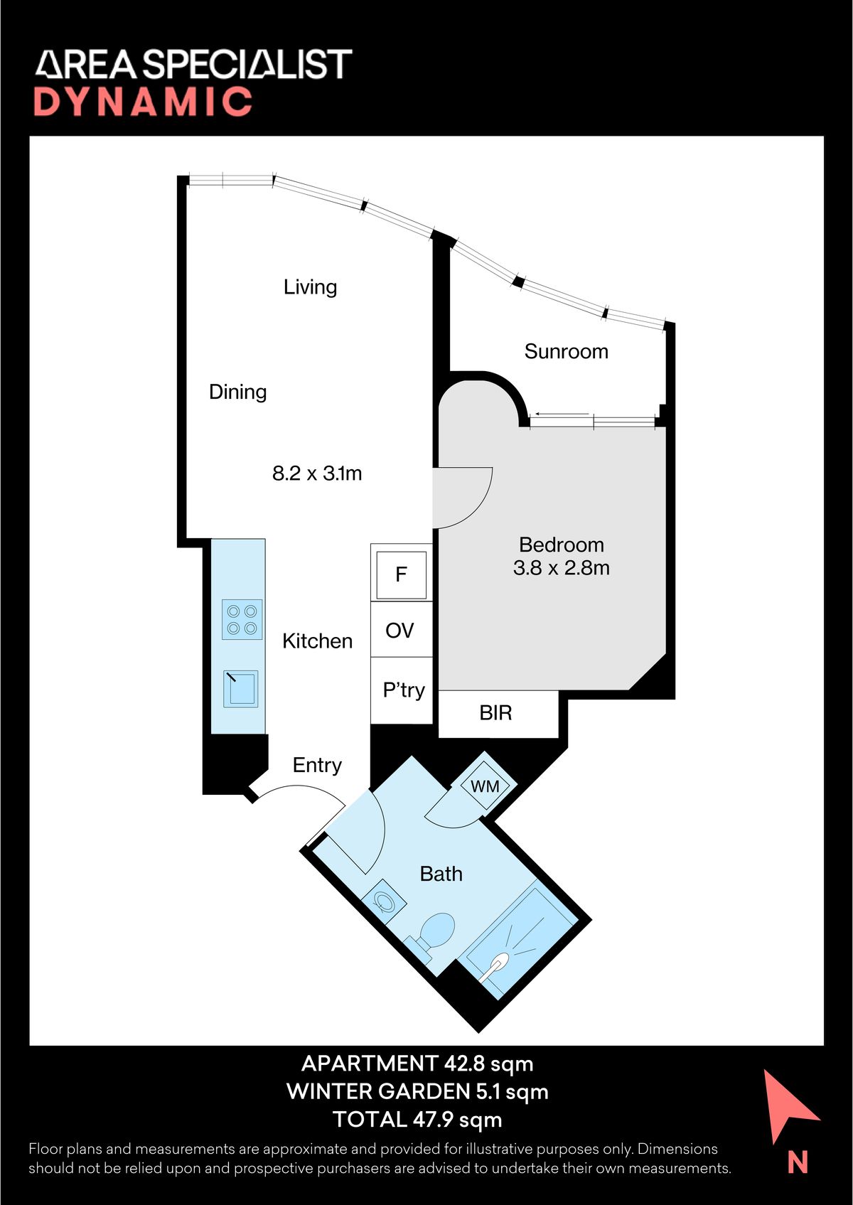 Floorplan for 1409/105 Clarendon Street