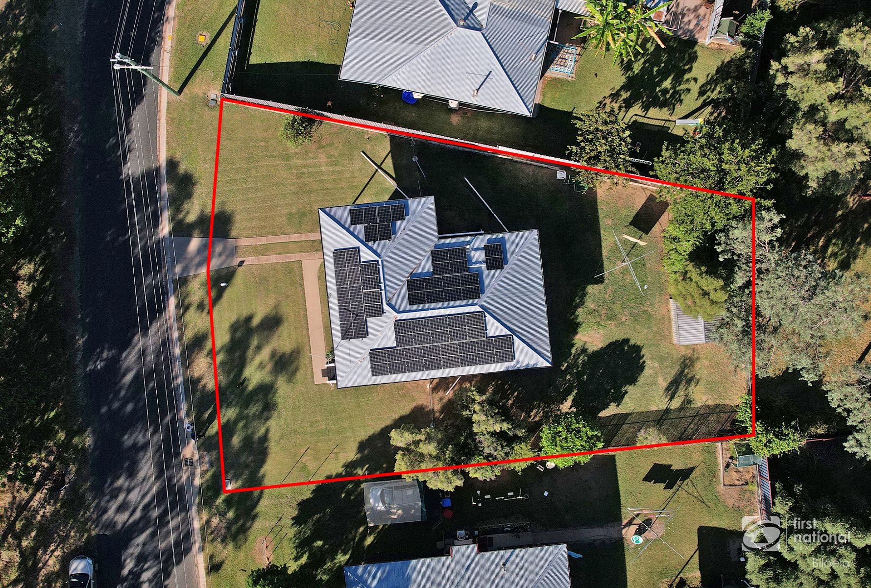 top view with lines