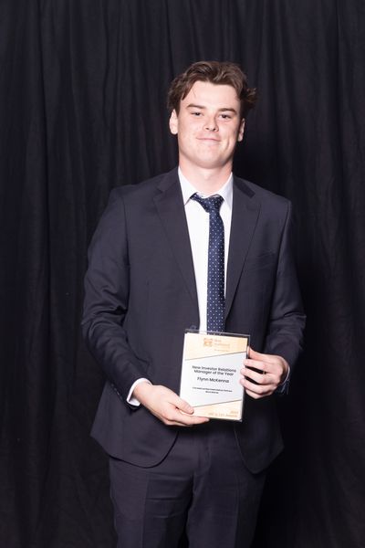 Flynn McKenna was awarded New Investment Relations manager of The Year