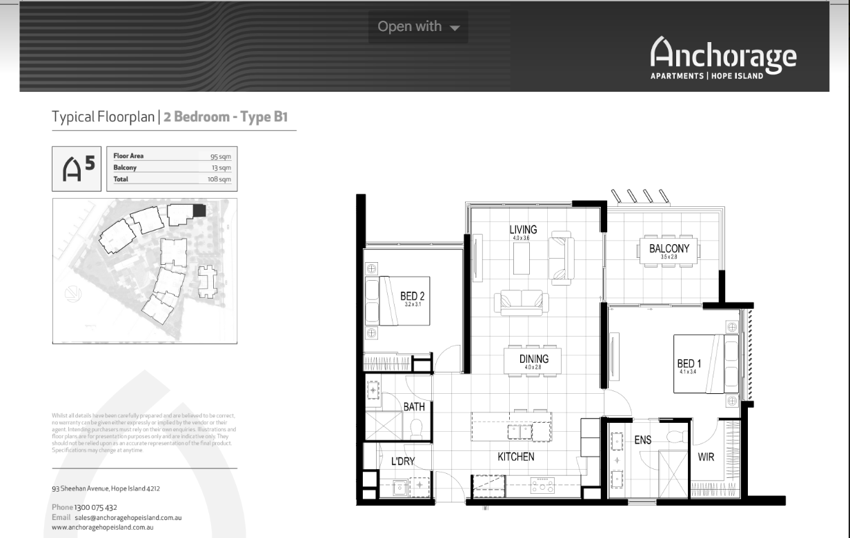 Floor Plan unit 200 Anchorage Apartments